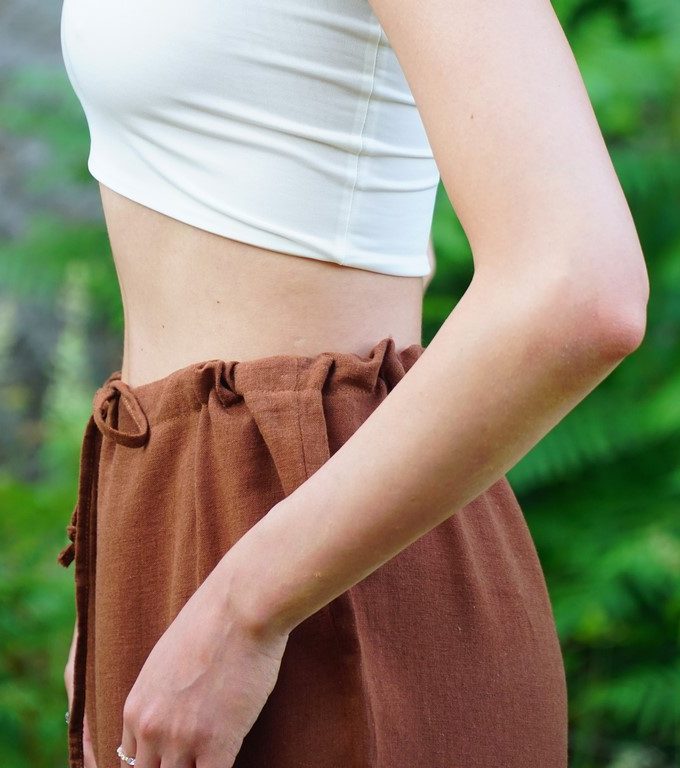 MARİA KETEN PANTOLON TABA